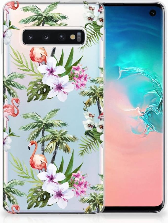 Samsung Galaxy S10 TPU Hoesje Flamingo Palms