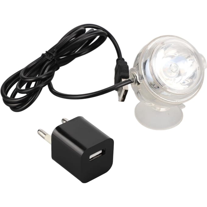 LED Aquariumlamp Multifunctioneel 1W Laagspanning Mini Aquariumlamp voor Zoet Zoutwater Aquarium black