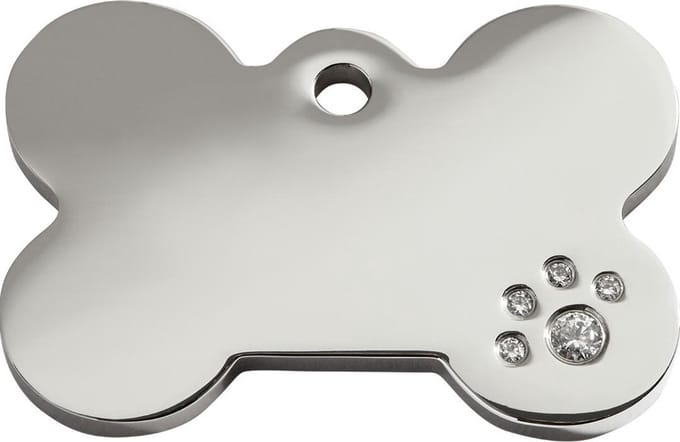 Red Dingo Hondenpenning - maat L - bot met Swarovski - 4,8 cm x 3,2 cm