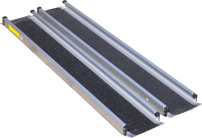 Aidapt Rijplaat rolstoel - 121cm lang 19.5cm breed - Zwart/Zilver