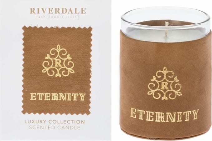 Riverdale Luxe Geurkaars "Eternity" magnolia & Iris D11cm COGNAC