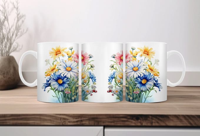 Auqarel koffiemok Bloemenpracht 1