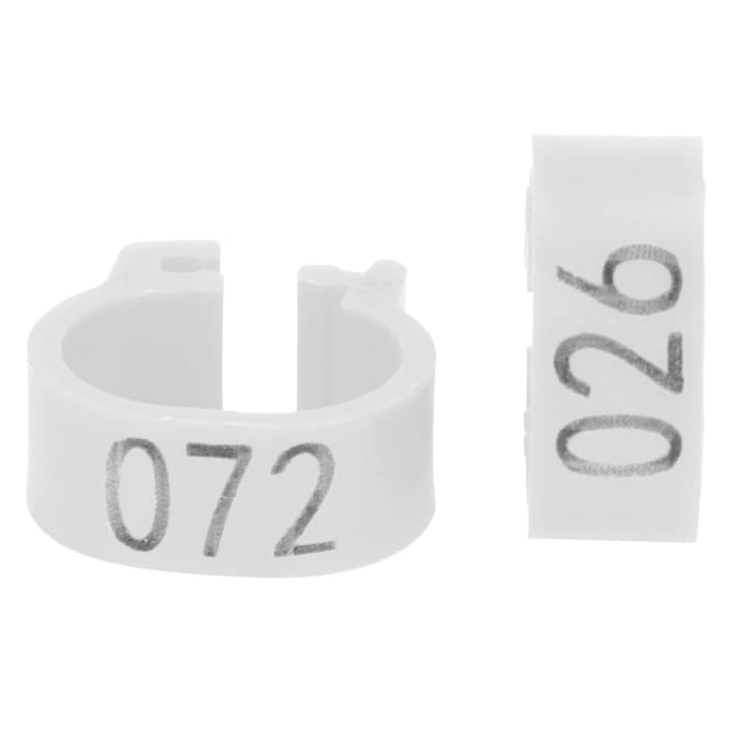 001-100 Genummerde Vogelpootring Herbruikbare Duiven Identificatie Clip Pluimvee Accessoire Wit gray