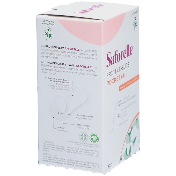 Saforelle Coton Protect Inlegkruisjes Pocket 20