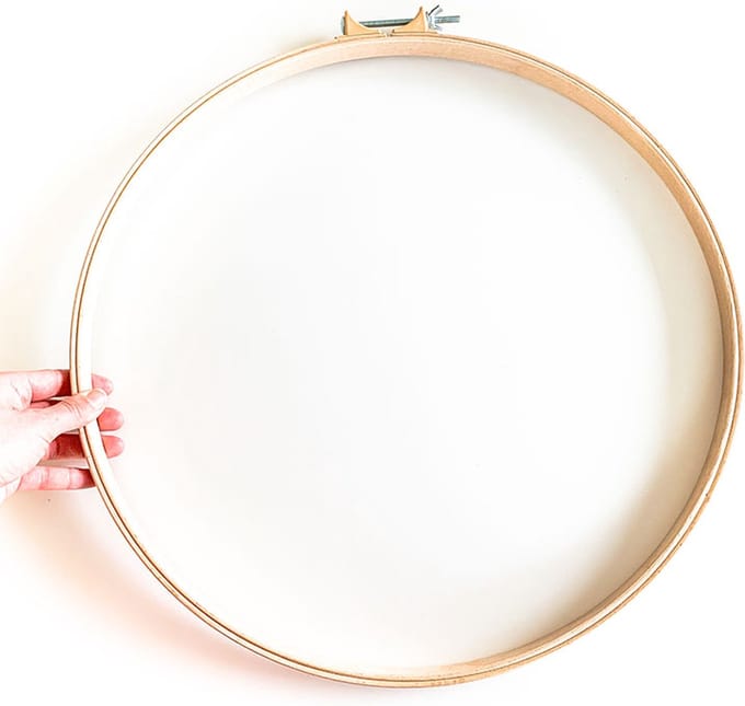 Quiltring 45cm, houten borduurring van 45 cm doorsnede en 2 cm dik, berkenhouten ring