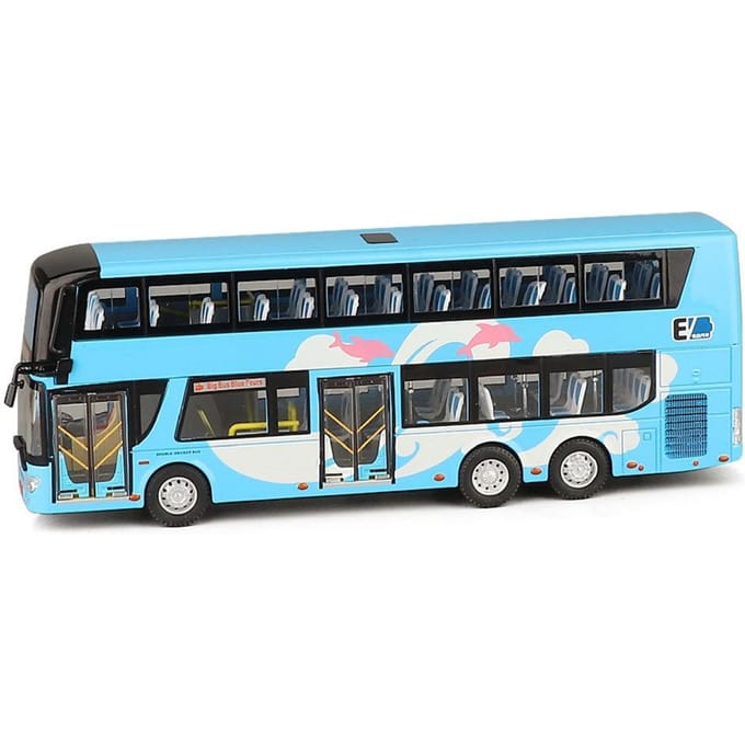 1:42 Schaal Dubbeldekker Speelgoedbus, Stadsrondleiding Metaallegering Modelauto Pull Back Geluid & Licht Collectie Voor Jongens, Kind