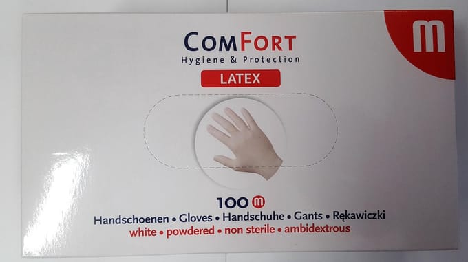 COMFORT-latex handschoenen-gepoederd -100st- M