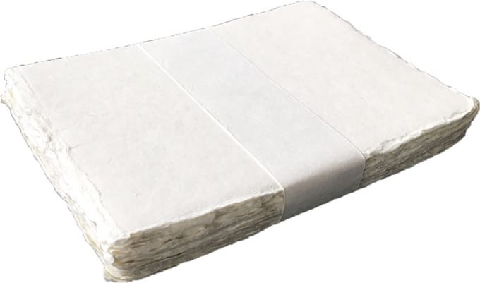 Set van 25 kaarten en 25 enveloppen katoenpapier 200grs wit