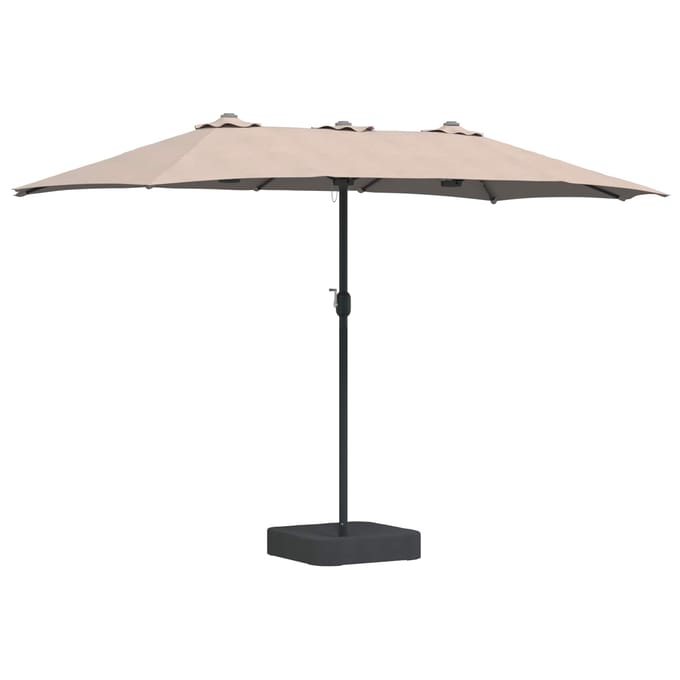 vidaXL - Tuinparasol - 385 - x - 209 - x - 244 - cm - Polyester - Taupe