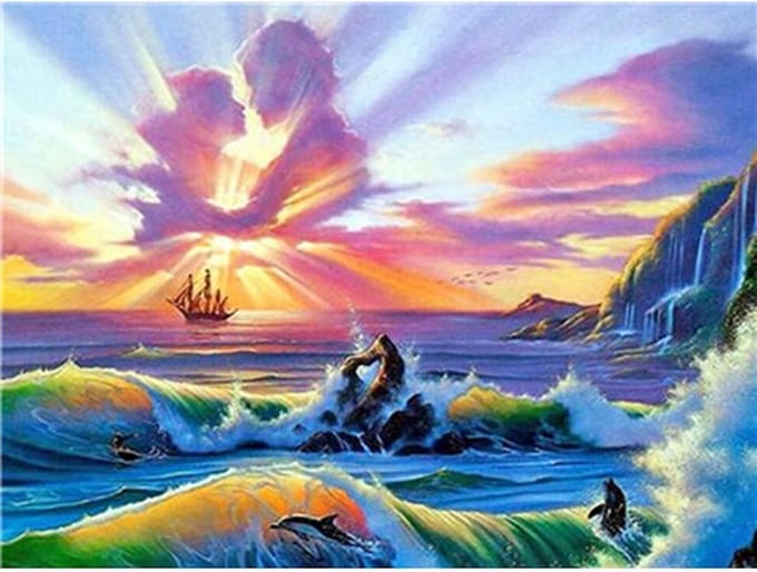 Diamond Painting 5D Landschapen 40 X 30 Cm Full size ronde steentjes