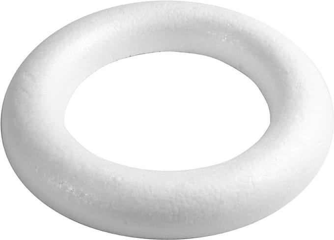 Ringen met platte achterkant, afm 35 cm, dikte 46 mm, wit, 1 stuk