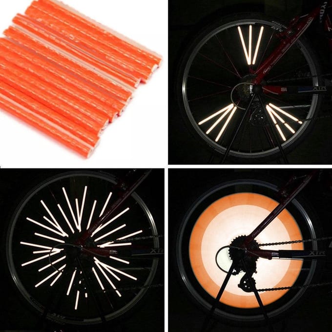 Fietsreflector / Reflector / Reflectoren Spaak Fiets / Spaakreflectoren - 12 Stuks - Oranje
