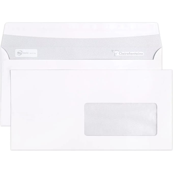 Zelfklevende vensterenvelop Clairefontaine Adhéclair (x500)