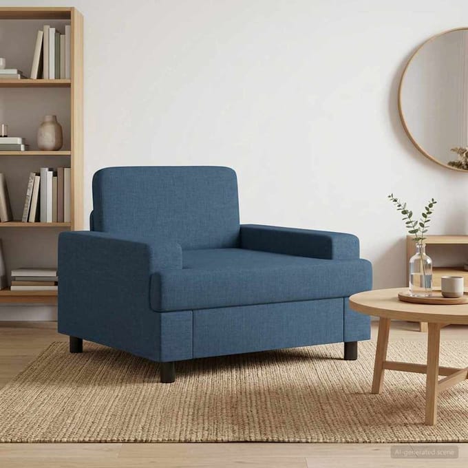 vidaXL - Fauteuil - Blauw - Stof