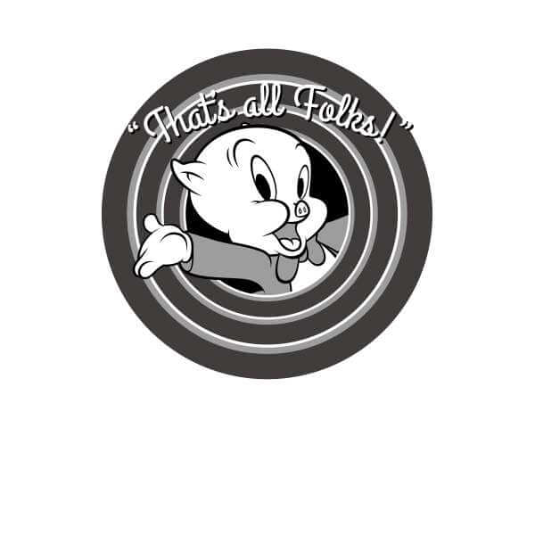 Looney Tunes Porky Pig Circle Logo Trui - Wit - S