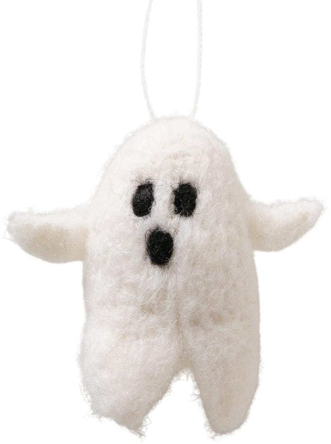 Boltze Home decoratie Spook hangfiguur karton wit multicolor 6,5cm.