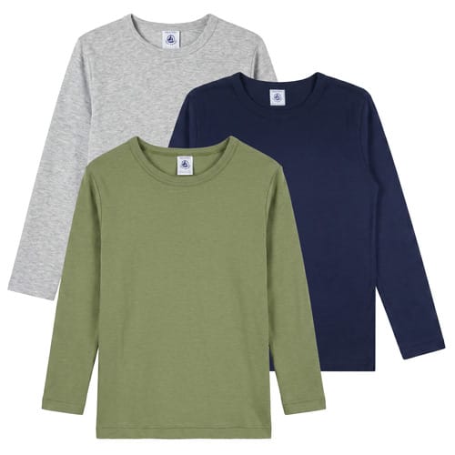 Petit Bateau  T-Shirt Lange Mouw TSML X 3