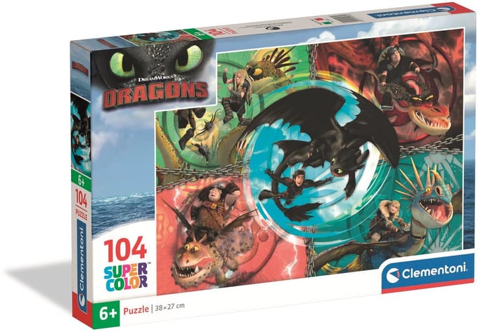 Clementoni - Puzzel - 104 Stukjes - Dragon Trainer 2025 - Kinderpuzzel - Vanaf 6 Jaar