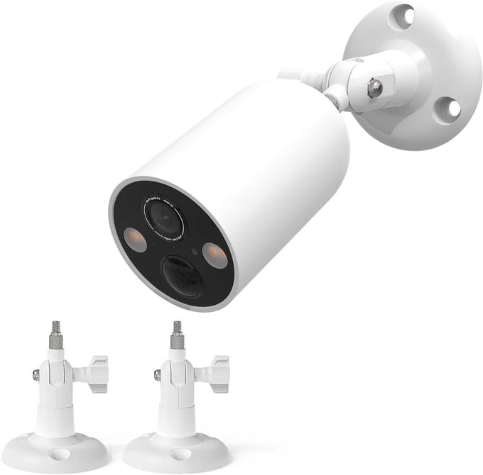 Wandhouder Camera - Bevestiging Beugel - Beveiliging Thuis - 360 Graden Verstelbaar - 2 Stuks - Wit