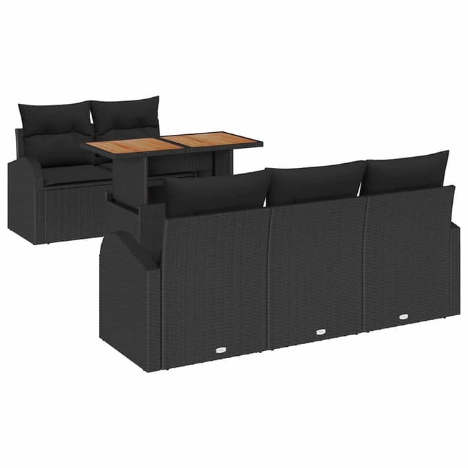 vidaXL - Tuinbank - Set - 6 - st - Zwart