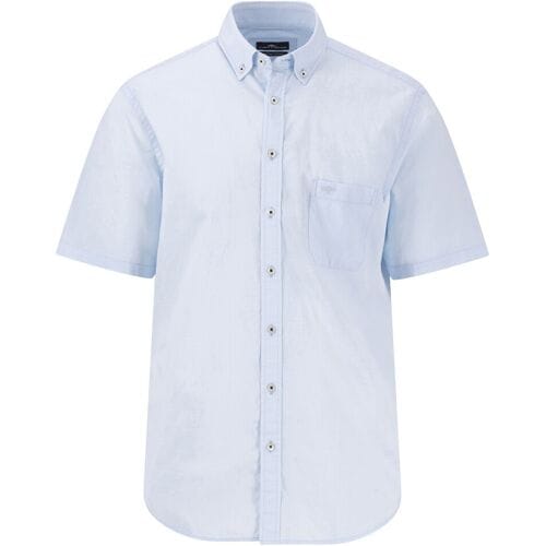 Fynch-Hatton Overhemd Subtle Structure Short Sleeve Button-Down Summer Breeze / male