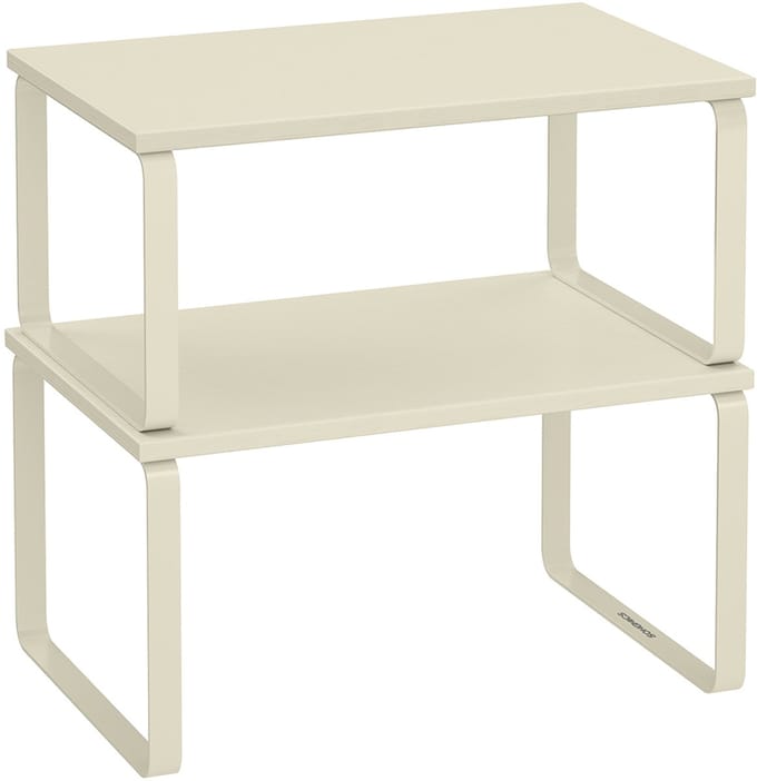 Kruidenrek - Stapelbaar - 2-Delige Set - Crèmewit - 19,5 x 29,7 x 15,8 cm