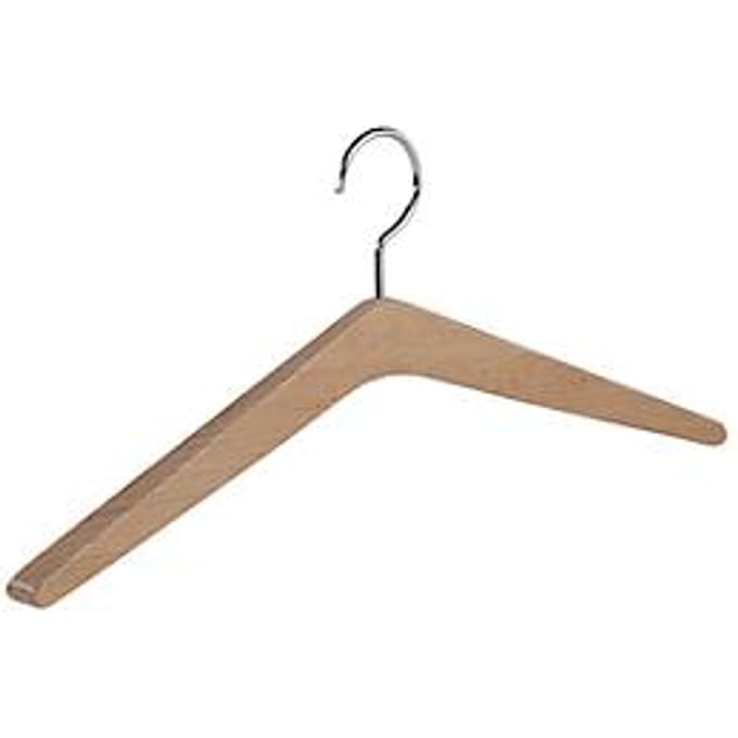 Kleerhanger - hout - L 450 mm - licht gelakt eikenhout - 4 stuks