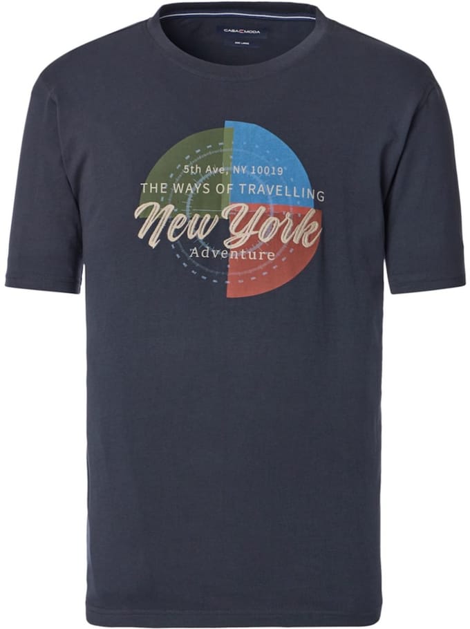 Casa Moda T-shirt Met Print 954383900-105 Blauw - M