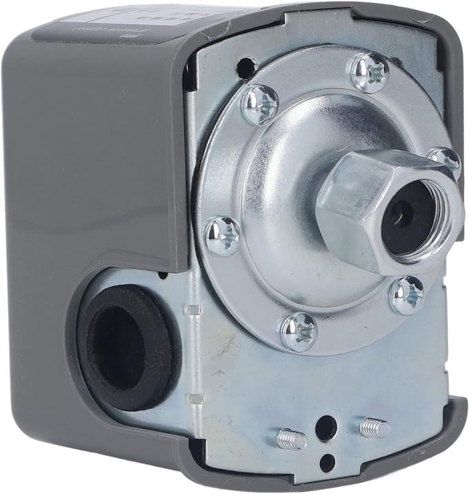 Drukschakelaar Bronpomp - Waterpomp Besturing - Automatische Waterdruk - Verstelbare Druk - 3/8in NPT - Zilver