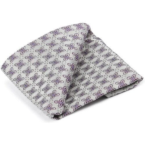 Suitable Zijde Pochet Bloem Wit - Pochetten gemaakt van zijde - 25x25 cm