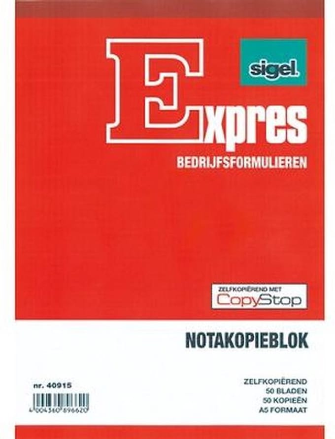Sigel Notakopieblok A5 zelfkopiërend 50 bladen - 5 stuks