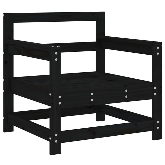 vidaXL - Tuinstoelen - 2 - st - massief - grenenhout - zwart