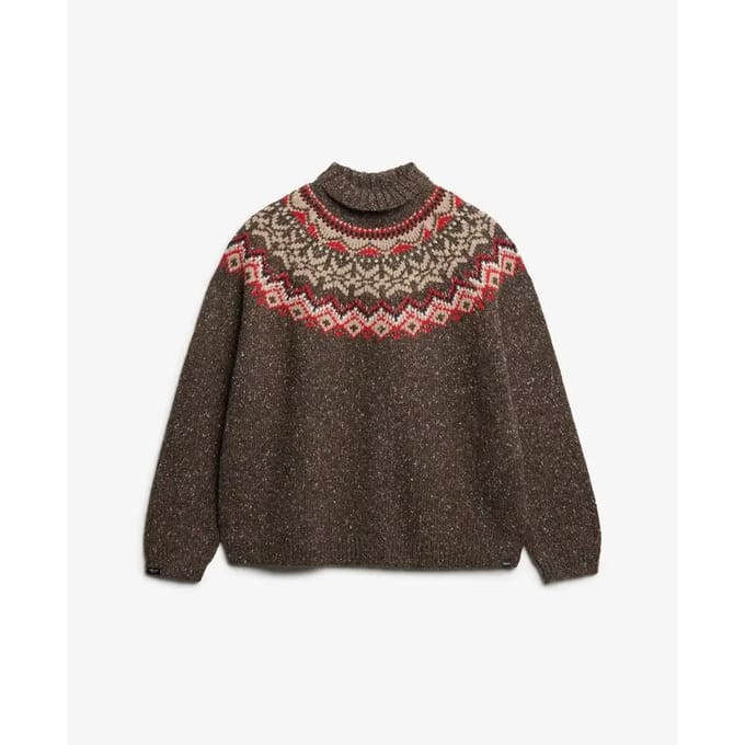 Superdry - Fairisle trui met hoge hals - Dames - Sweaters
