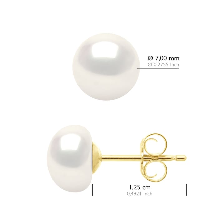 Oorbellen Echte Gecultiveerde Zoetwaterparels Knop 7-8 mm