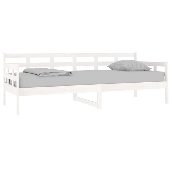 vidaXL - Slaapbank - massief - grenenhout - wit - 80x200 - cm