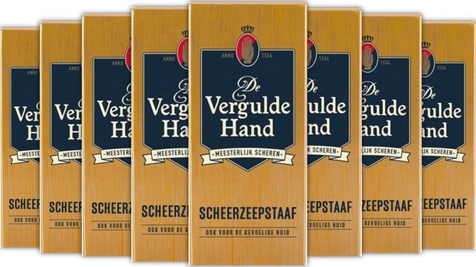 De Vergulde Hand Scheerzeep Staaf 8 x 75 Gram
