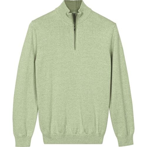 Baileys Trui Half Zip Cotton Knit Misty Green / male