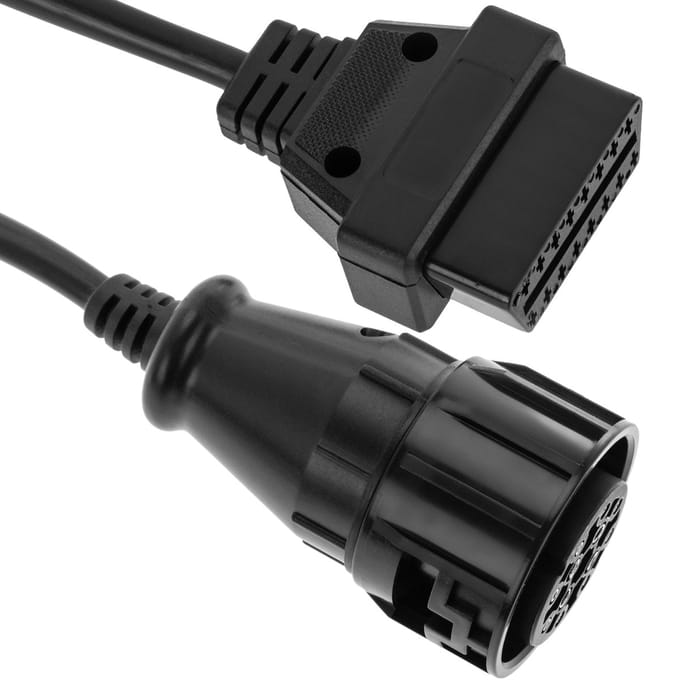 BeMatik - OBD2 12-pins vrouwelijke diagnosekabel compatibel met MAN-voertuigen