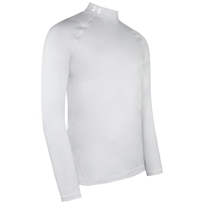 Under Armour ColdGear Wit Heren Infrarood Fitted Golf Mock Baselayer 1366269 100
