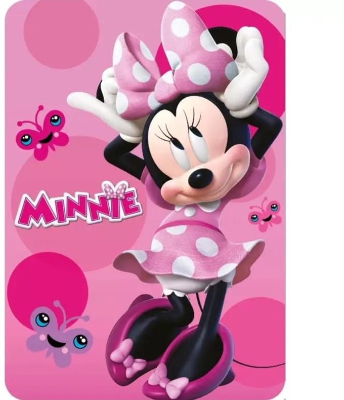 Minnie fleece deken 100 x 140 cm roze