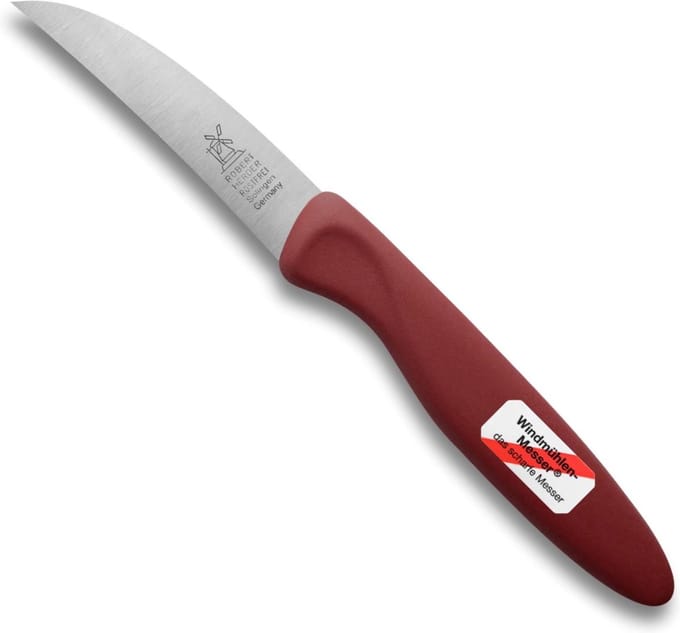 Robert Herder Molenmes – Schilmesje – Classicfutur – RVS – Gebogen – Lemmet 70 mm – Kunststof Heft – Rood