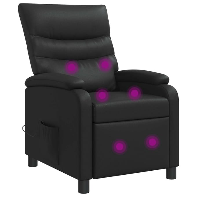 vidaXL - Massage - Relaxstoel - Zwart - Kunstleer