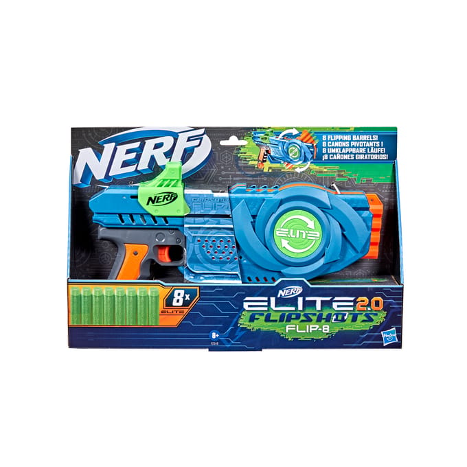 Hasbro Nerf Elite 2.0 Flipshots 8 Blaster (blauw, kunststof, 8 - 10 jaar)