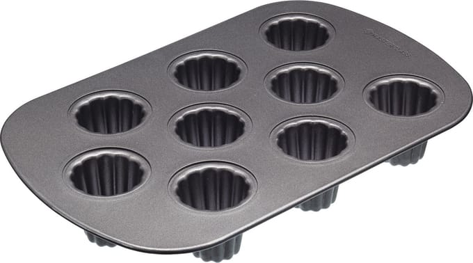 KitchenCraft MasterClass Canelevorm Met Antiaanbaklaag - 9 Vormpjes Koolstofstaal ‎32 x 22 x 5 Centimeter