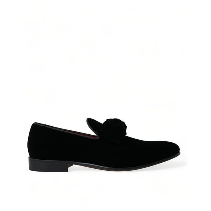 Velours Loafers met Strikdetail
