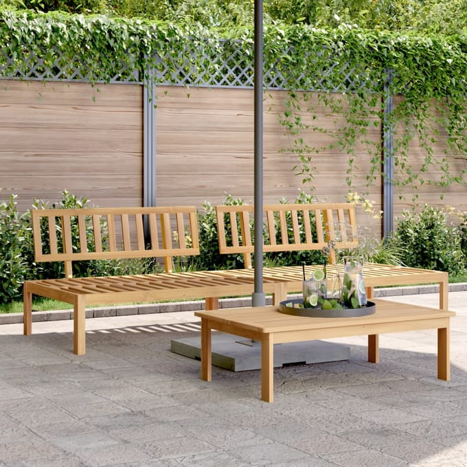 vidaXL Tuinmiddenbanken 2 st pallet massief acaciahout