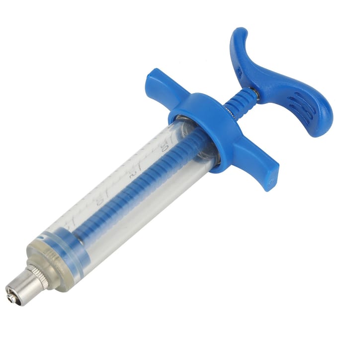 Plastic Stalen Spuit Dierlijke Injector Spuit Accessoires Dierlijke Verpleegapparatuur20ML Plastic white