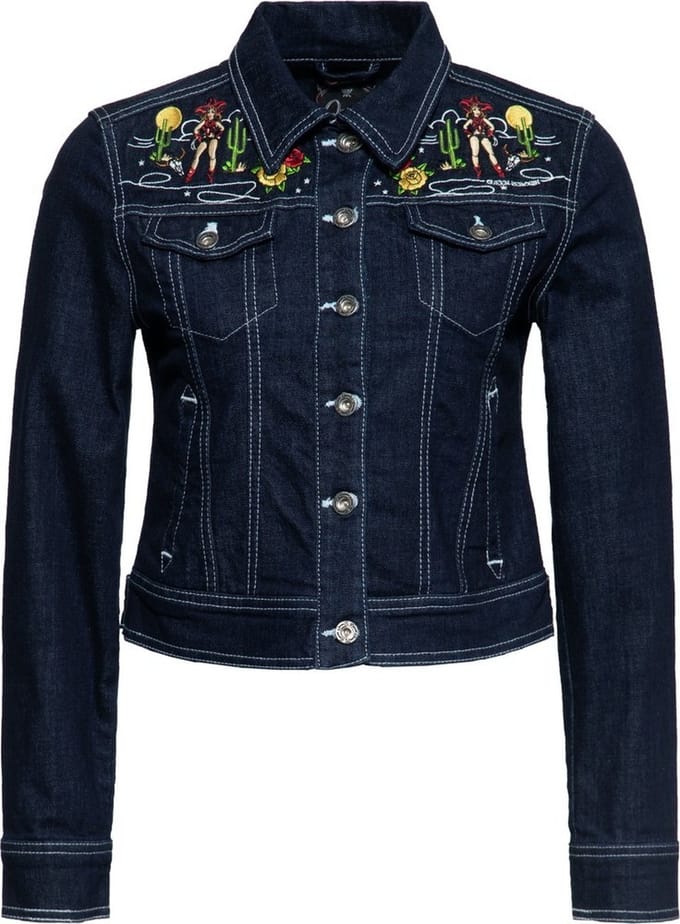 Queen Kerosin damesjeansjasje van denim