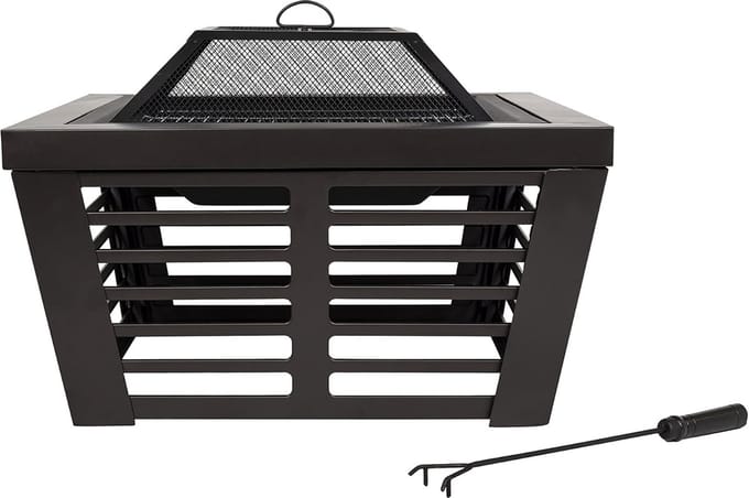 Grote Stalen Vuurplaats met BBQ Grill XL voor Buiten