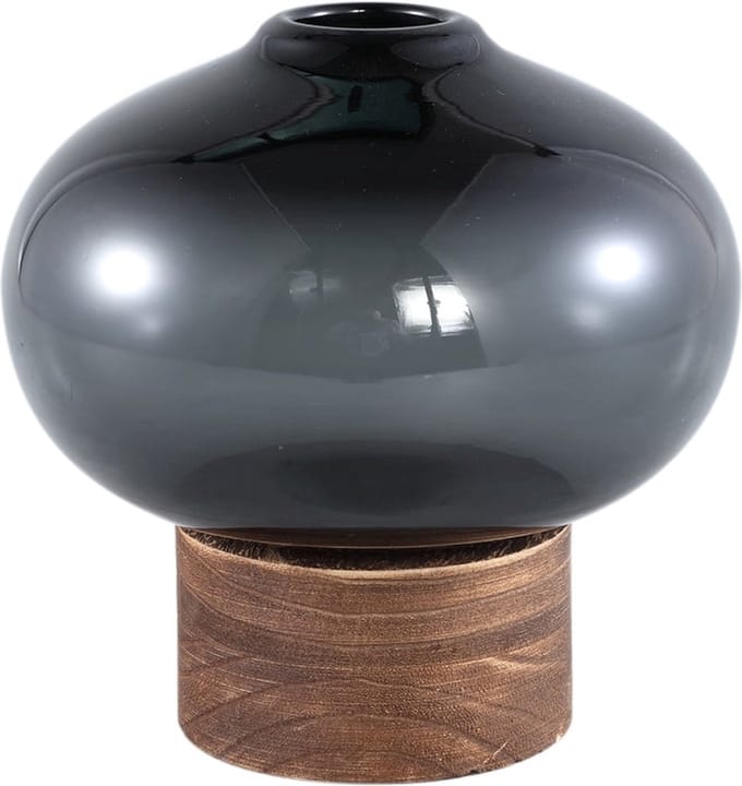 PTMD Fleure Vaas - 19x19x18 cm - Glas - Grijs